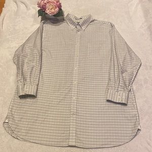 LANDS END Size 18 1/2-35T Traditional Fit Button Down 100% Supima Cotton Shirt